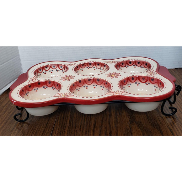 Cooks Tradition Muffin Pan Dutch Porcelain Oven/Mic/Dishwasher Safe - Picture 2 of 13